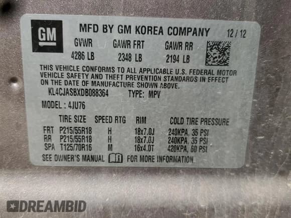 ✅ 2013 Buick Encore • VIN: KL4CJASBXDB088364 • Лот: 59496115. Опубликован ранее на Copart с пробегом 83 489 миль. Бесплатный доступ к архиву аукционных продаж из США и подробный отчёт об истории автомобиля на DreamBid. Изображение 12.