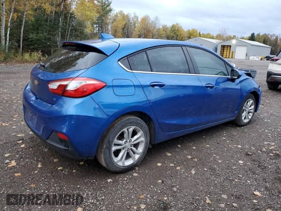 2019 Chevrolet Cruze LT with VIN 3G1BE6SM7KS566917, listed as a Copart auction lot 87097245 with 158,856 mi miles and Salvage title. Bid and sale history available at DreamBid. Image 3.