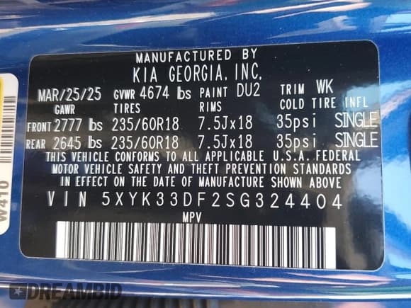 ✅ 2025 Kia Sportage EX • VIN: 5XYK33DF2SG324404 • Lot: 87278125. Wystawiony na Copart z przebiegiem 5 005 mil. Bezpłatny archiwum sprzedaży aukcyjnych z USA i szczegółowy raport historii pojazdu na DreamBid. Zdjęcie 14.