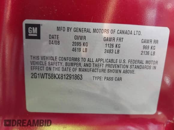 2008 Chevrolet Impala LT с VIN 2G1WT58KX81291863, выставлен на аукционе IAAI как лот 43305746 с пробегом 101 069 миль миль и . История ставок и продаж доступна на DreamBid. Изображение 9.