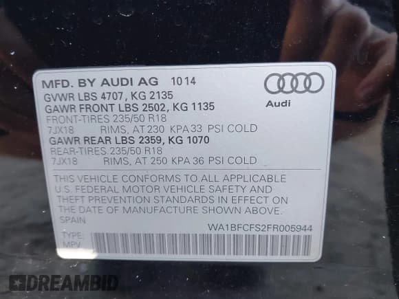 ✅ 2015 Audi Q3 Premium Plus • VIN: WA1BFCFS2FR005944 • Lot: 41867845. Listed on IAAI with 109,712 mi. Free auction sales archive from the USA and detailed vehicle history report at DreamBid. Image 9.