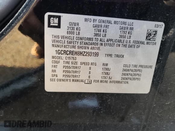 ✅ 2017 Chevrolet Silverado 1500 LT • VIN: 1GCRCREH8HZ293199 • Лот: 69199644. Опубликован ранее на Copart с пробегом 76 121 миль. Бесплатный доступ к архиву аукционных продаж из США и подробный отчёт об истории автомобиля на DreamBid. Изображение 14.