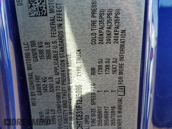 ✅ 2015 Chevrolet Colorado 4WD Z71 • VIN: 1GCHTCE31F1235086 • Лот: 69875724. Опубликован ранее на Copart с пробегом Не указан. Бесплатный доступ к архиву аукционных продаж из США и подробный отчёт об истории автомобиля на DreamBid. Изображение 12.