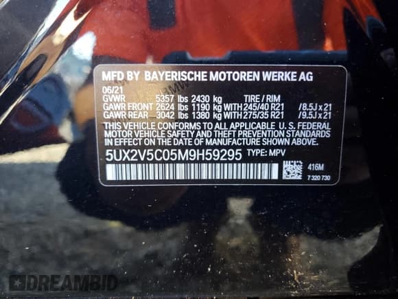 ✅ 2021 BMW X4 M40i • VIN: 5UX2V5C05M9H59295 • Lot: 71312963. Wystawiony na Copart z przebiegiem 31 050 mil. Bezpłatny archiwum sprzedaży aukcyjnych z USA i szczegółowy raport historii pojazdu na DreamBid. Zdjęcie 12.