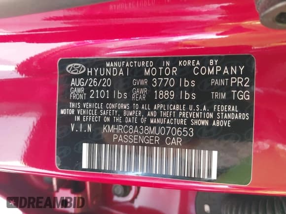 ✅ 2021 Hyundai Venue SEL • VIN: KMHRC8A38MU070653 • Lot: 42428107. Listed on IAAI with 49,423 mi. Free auction sales archive from the USA and detailed vehicle history report at DreamBid. Image 9.