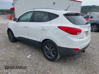 2014 Hyundai Tucson SE with VIN KM8JU3AG3EU917354, listed as a IAAI auction lot 43436896 with 124,110 mi miles and . Bid and sale history available at DreamBid. Image 3.