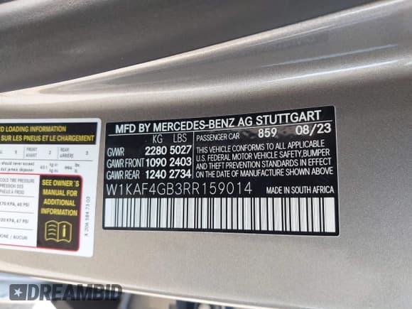 ✅ 2024 Mercedes-Benz C 300 • VIN: W1KAF4GB3RR159014 • Lot: 42862712. Wystawiony na IAAI z przebiegiem 22 207 mil. Bezpłatny archiwum sprzedaży aukcyjnych z USA i szczegółowy raport historii pojazdu na DreamBid. Zdjęcie 9.