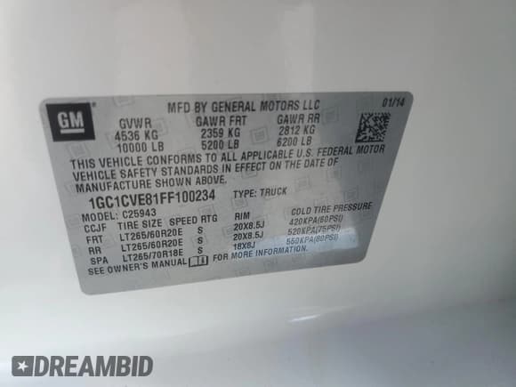 ✅ 2015 Chevrolet Silverado 2500HD LT • VIN: 1GC1CVE81FF100234 • Lot: 82527324. Wystawiony na Copart z przebiegiem 195 796 mil. Bezpłatny archiwum sprzedaży aukcyjnych z USA i szczegółowy raport historii pojazdu na DreamBid. Zdjęcie 12.