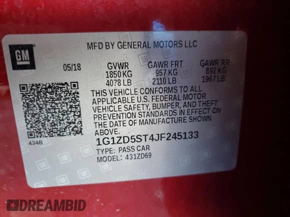 ✅ 2018 Chevrolet Malibu LT • VIN: 1G1ZD5ST4JF245133 • Lot: 85784655. Wystawiony na Copart z przebiegiem 139 959 mil mil. Skorzystaj z bezpłatnego archiwum sprzedaży aukcyjnych z USA i zobacz szczegółowy raport historii pojazdu na DreamBid. Zdjęcie 12.