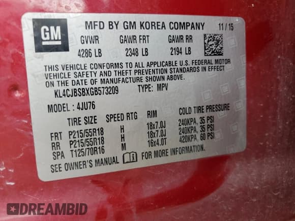 ✅ 2016 Buick Encore Convenience • VIN: KL4CJBSBXGB573209 • Lot: 86271915. Wystawiony na Copart z przebiegiem 153 417 mil. Bezpłatny archiwum sprzedaży aukcyjnych z USA i szczegółowy raport historii pojazdu na DreamBid. Zdjęcie 13.