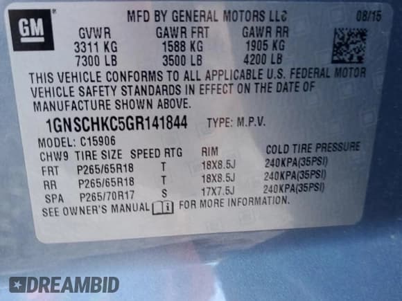 ✅ 2016 Chevrolet Suburban LT • VIN: 1GNSCHKC5GR141844 • Lot: 80741444. Wystawiony na Copart z przebiegiem 274 657 mil. Bezpłatny archiwum sprzedaży aukcyjnych z USA i szczegółowy raport historii pojazdu na DreamBid. Zdjęcie 13.