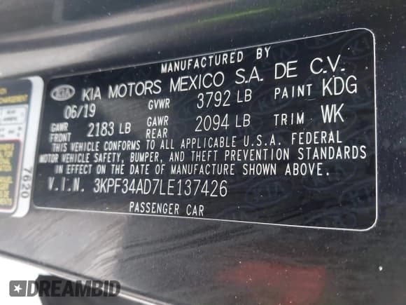 ✅ 2020 Kia Forte GT-Line • VIN: 3KPF34AD7LE137426 • Lot: 43793757. Wystawiony na IAAI z przebiegiem 45 840 mil. Bezpłatny archiwum sprzedaży aukcyjnych z USA i szczegółowy raport historii pojazdu na DreamBid. Zdjęcie 9.