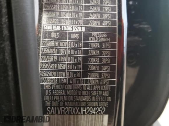 ✅ 2018 Land Rover Range Rover Evoque HSE • VIN: SALVR2RXXJH294252 • Lot: 79861713. Wystawiony na Copart z przebiegiem 45 775 mil. Bezpłatny archiwum sprzedaży aukcyjnych z USA i szczegółowy raport historii pojazdu na DreamBid. Zdjęcie 12.