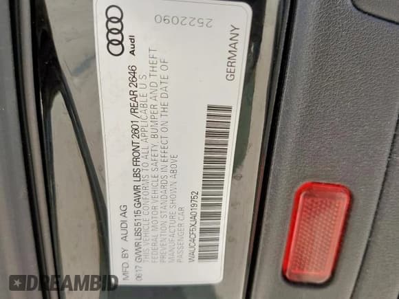 ✅ 2018 Audi S5 Sportback Prestige • VIN: WAUC4CF5XJA019752 • Lot: 70556625. Listed on Copart with 81,305 mi. Free auction sales archive from the USA and detailed vehicle history report at DreamBid. Image 13.