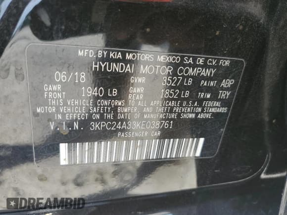 ✅ 2019 Hyundai Accent SEL • VIN: 3KPC24A33KE038761 • Lot: 91157215. Listed on Copart with 128,478 mi. Free auction sales archive from the USA and detailed vehicle history report at DreamBid. Image 12.