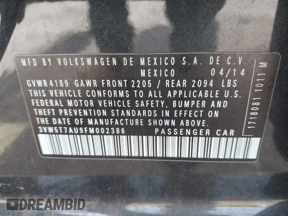 ✅ 2015 Volkswagen Golf GTI S • VIN: 3VW5T7AU9FM002386 • Lot: 42456310. Wystawiony na IAAI z przebiegiem 89 289 mil. Bezpłatny archiwum sprzedaży aukcyjnych z USA i szczegółowy raport historii pojazdu na DreamBid. Zdjęcie 9.