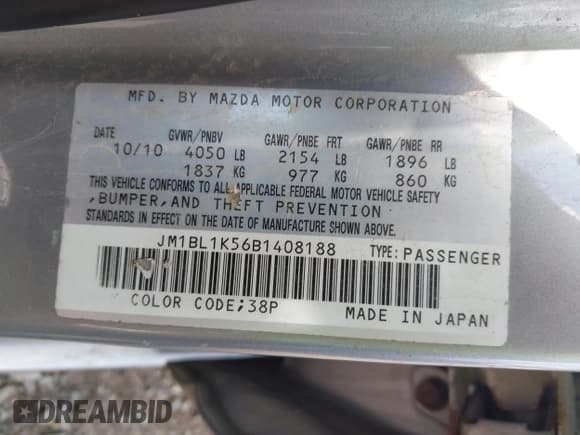 ✅ 2011 Mazda 3 S Sport • VIN: JM1BL1K56B1408188 • Лот: 42657481. Опубликован ранее на IAAI с пробегом 233 836 миль. Бесплатный доступ к архиву аукционных продаж из США и подробный отчёт об истории автомобиля на DreamBid. Изображение 9.