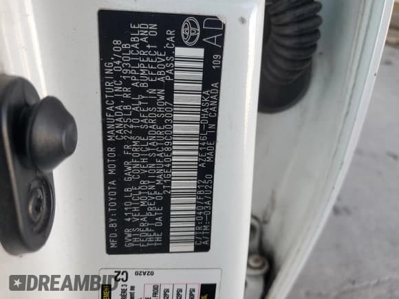 ✅ 2009 Toyota Matrix XRS • VIN: 2T1GE40E89C003007 • Лот: 69783285. Опубликован ранее на Copart с пробегом 96 599 миль. Бесплатный доступ к архиву аукционных продаж из США и подробный отчёт об истории автомобиля на DreamBid. Изображение 12.