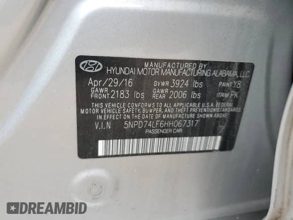 2017 Hyundai Elantra SE с VIN 5NPD74LF6HH067317, выставлен на аукционе Copart как лот 81109195 с пробегом 215 858 миль миль и Списание • Salvage title. История ставок и продаж доступна на DreamBid. Изображение 12.