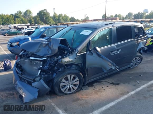 ✅ 2016 Honda Odyssey EX-L • VIN: 5FNRL5H61GB166544 • Lot: 43153601. Listed on IAAI with 33,889 mi. Free auction sales archive from the USA and detailed vehicle history report at DreamBid. Image 2.