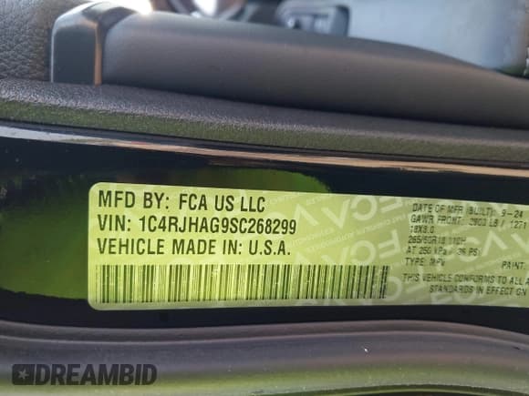 ✅ 2025 Jeep Grand Cherokee Altitude X • VIN: 1C4RJHAG9SC268299 • Лот: 42475401. Опубликован ранее на IAAI с пробегом 2 649 миль. Бесплатный доступ к архиву аукционных продаж из США и подробный отчёт об истории автомобиля на DreamBid. Изображение 9.