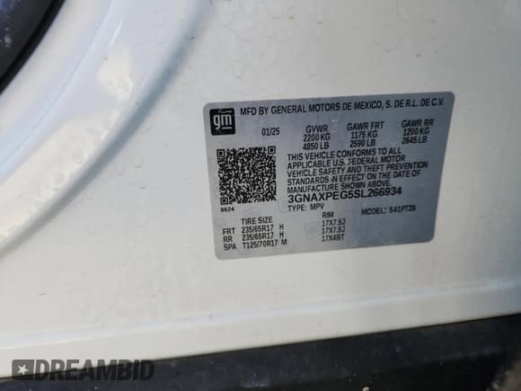 ✅ 2025 Chevrolet Equinox AWD LT • VIN: 3GNAXPEG5SL266934 • Lot: 89861245. Wystawiony na Copart z przebiegiem Nie podano. Bezpłatny archiwum sprzedaży aukcyjnych z USA i szczegółowy raport historii pojazdu na DreamBid. Zdjęcie 13.