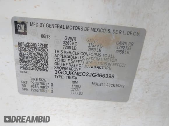 ✅ 2018 Chevrolet Silverado 1500 Work Truck • VIN: 3GCUKNEC3JG466398 • Лот: 42621151. Опубликован ранее на IAAI с пробегом 155 423 миль. Бесплатный доступ к архиву аукционных продаж из США и подробный отчёт об истории автомобиля на DreamBid. Изображение 9.