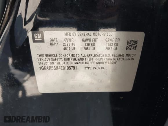 ✅ 2014 Cadillac CTS Luxury RWD • VIN: 1G6AR5SX4E0195791 • Лот: 42004960. Опубликован ранее на IAAI с пробегом 170 465 миль. Бесплатный доступ к архиву аукционных продаж из США и подробный отчёт об истории автомобиля на DreamBid. Изображение 9.