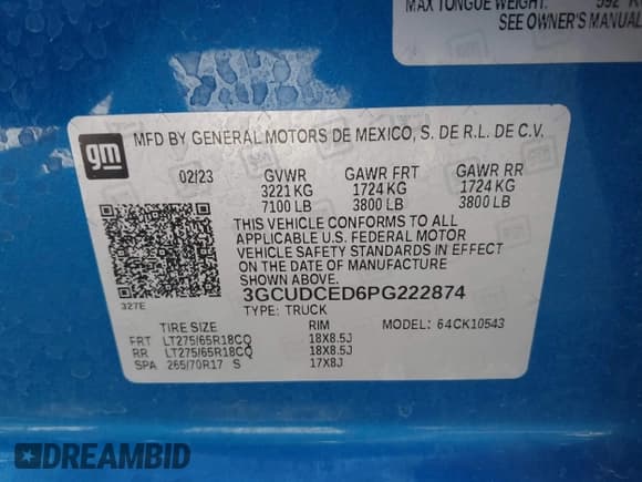 ✅ 2023 Chevrolet Silverado 1500 Custom Trail Boss • VIN: 3GCUDCED6PG222874 • Лот: 43396735. Опубликован ранее на IAAI с пробегом 36 104 миль. Бесплатный доступ к архиву аукционных продаж из США и подробный отчёт об истории автомобиля на DreamBid. Изображение 9.