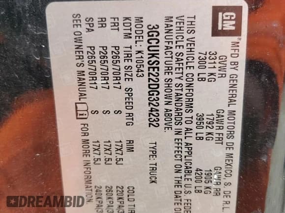 ✅ 2013 Chevrolet Silverado 1500 LT • VIN: 3GCUKSE22DG324232 • Lot: 45675425. Listed on Copart with 148,492 mi. Free auction sales archive from the USA and detailed vehicle history report at DreamBid. Image 12.