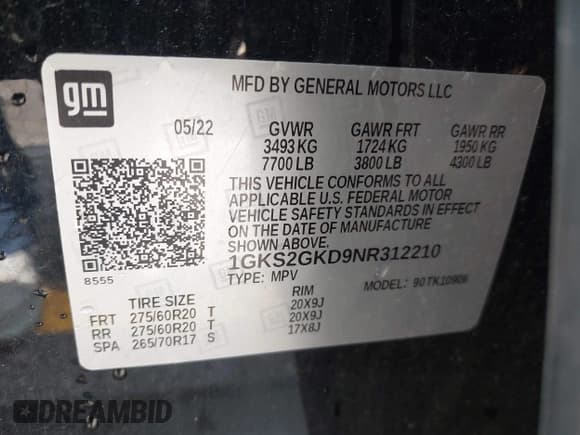 ✅ 2022 GMC Yukon XL SLT • VIN: 1GKS2GKD9NR312210 • Lot: 42646785. Wystawiony na IAAI z przebiegiem 99 276 mil. Bezpłatny archiwum sprzedaży aukcyjnych z USA i szczegółowy raport historii pojazdu na DreamBid. Zdjęcie 9.