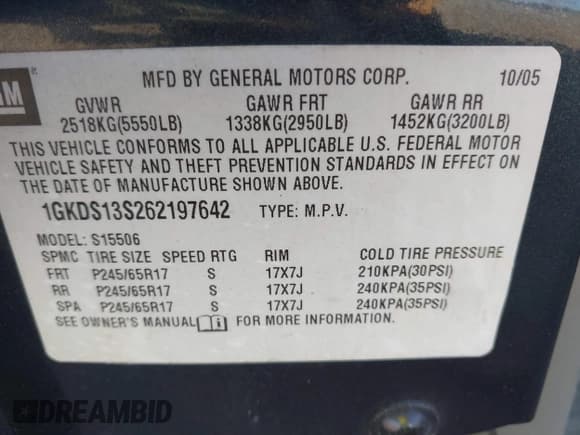 ✅ 2006 GMC Envoy SLT • VIN: 1GKDS13S262197642 • Lot: 42694689. Listed on IAAI with 130,620 mi. Free auction sales archive from the USA and detailed vehicle history report at DreamBid. Image 9.