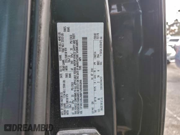 ✅ 2015 Ford Escape Titanium • VIN: 1FMCU9J98FUB59266 • Лот: 94506695. Опубликован ранее на Copart с пробегом 123 503 миль. Бесплатный доступ к архиву аукционных продаж из США и подробный отчёт об истории автомобиля на DreamBid. Изображение 13.