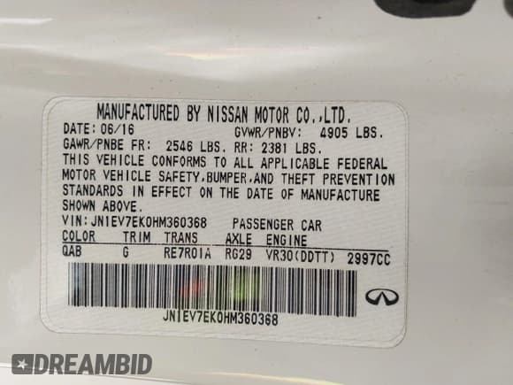 ✅ 2017 Infiniti Q60 Premium • VIN: JN1EV7EK0HM360368 • Лот: 43056054. Опубликован ранее на IAAI с пробегом 85 935 миль. Бесплатный доступ к архиву аукционных продаж из США и подробный отчёт об истории автомобиля на DreamBid. Изображение 9.