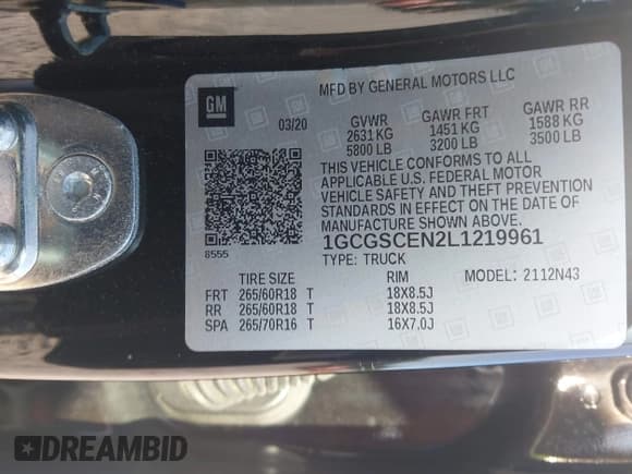 ✅ 2020 Chevrolet Colorado 2WD LT • VIN: 1GCGSCEN2L1219961 • Лот: 42539532. Опубликован ранее на IAAI с пробегом 41 548 миль. Бесплатный доступ к архиву аукционных продаж из США и подробный отчёт об истории автомобиля на DreamBid. Изображение 9.