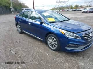 ✅ 2015 Hyundai Sonata Sport • VIN: 5NPE34AF1FH055964 • Lot: 43594321. Listed on IAAI with 22,836 mi. Free auction sales archive from the USA and detailed vehicle history report at DreamBid. Image 1.