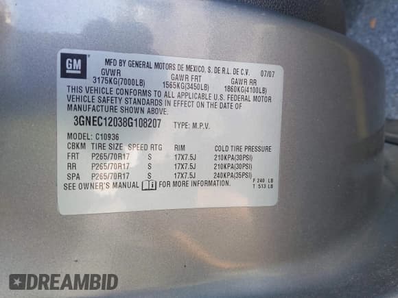 ✅ 2008 Chevrolet Avalanche 1LT • VIN: 3GNEC12038G108207 • Лот: 43683575. Опубликован ранее на IAAI с пробегом 119 474 миль. Бесплатный доступ к архиву аукционных продаж из США и подробный отчёт об истории автомобиля на DreamBid. Изображение 9.