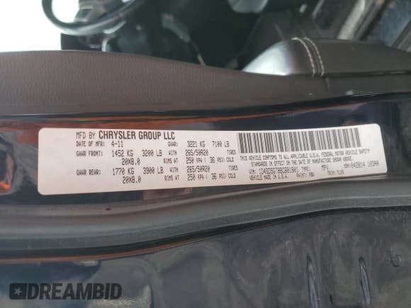 ✅ 2011 Dodge Durango Citadel • VIN: 1D4SD5GT8BC681801 • Lot: 51690655. Listed on Copart with 142,193 mi. Free auction sales archive from the USA and detailed vehicle history report at DreamBid. Image 13.