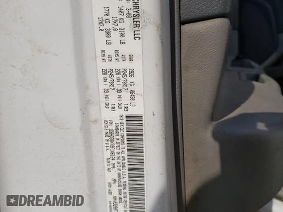 ✅ 2008 Dodge Durango SXT • VIN: 1D8HD38N78F146124 • Лот: 70829765. Опубликован ранее на Copart с пробегом 185 699 миль. Бесплатный доступ к архиву аукционных продаж из США и подробный отчёт об истории автомобиля на DreamBid. Изображение 14.