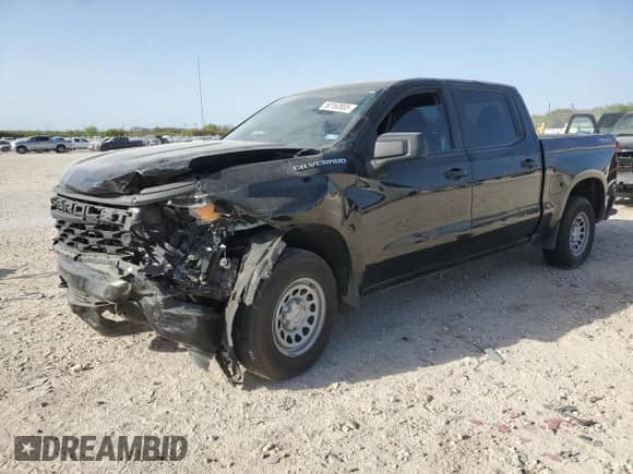 2022 Chevrolet Silverado 1500 Work Truck with VIN 1GCPDAEK1NZ615095, listed as a Copart auction lot 50160885 with 4,949 mi miles and Salvage title. Bid and sale history available at DreamBid. Image 1.