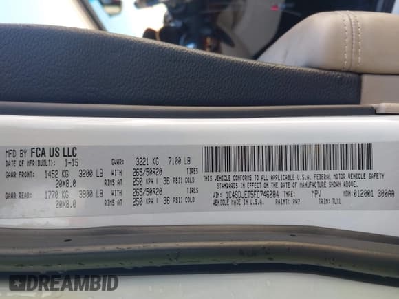 ✅ 2015 Dodge Durango Citadel • VIN: 1C4SDJET5FC746084 • Lot: 43315649. Wystawiony na IAAI z przebiegiem 159 384 mil. Bezpłatny archiwum sprzedaży aukcyjnych z USA i szczegółowy raport historii pojazdu na DreamBid. Zdjęcie 9.