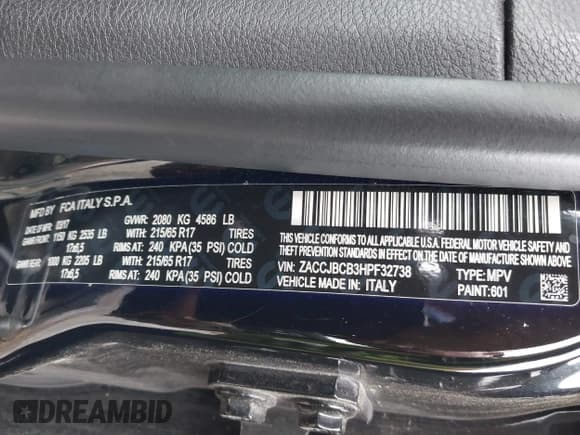 ✅ 2017 Jeep Renegade Trailhawk • VIN: ZACCJBCB3HPF32738 • Лот: 42206193. Опубликован ранее на IAAI с пробегом 142 797 миль. Бесплатный доступ к архиву аукционных продаж из США и подробный отчёт об истории автомобиля на DreamBid. Изображение 9.