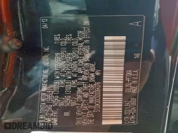 ✅ 2013 Toyota Sienna Limited • VIN: 5TDDK3DC5DS064376 • Lot: 94694425. Wystawiony na Copart z przebiegiem 141 529 mil. Bezpłatny archiwum sprzedaży aukcyjnych z USA i szczegółowy raport historii pojazdu na DreamBid. Zdjęcie 13.