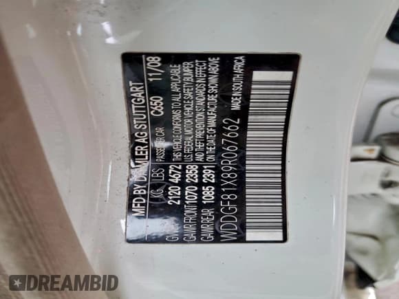 ✅ 2009 Mercedes-Benz C 300 Sport • VIN: WDDGF81X89R067662 • Lot: 94006845. Wystawiony na Copart z przebiegiem 226 116 mil. Bezpłatny archiwum sprzedaży aukcyjnych z USA i szczegółowy raport historii pojazdu na DreamBid. Zdjęcie 12.