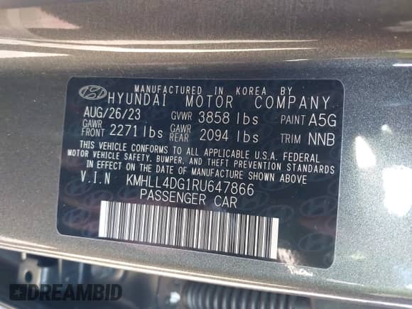 ✅ 2024 Hyundai Elantra SE • VIN: KMHLL4DG1RU647866 • Lot: 43503015. Wystawiony na IAAI z przebiegiem 34 096 mil. Bezpłatny archiwum sprzedaży aukcyjnych z USA i szczegółowy raport historii pojazdu na DreamBid. Zdjęcie 9.