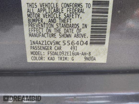 ✅ 2021 Nissan LEAF SV • VIN: 1N4AZ1CV5MC556404 • Лот: 43155071. Опубликован ранее на IAAI с пробегом 78 943 миль. Бесплатный доступ к архиву аукционных продаж из США и подробный отчёт об истории автомобиля на DreamBid. Изображение 9.