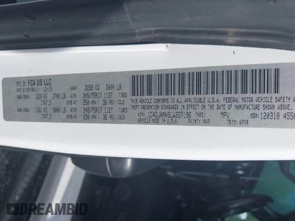 ✅ 2020 Jeep Wrangler Sport S • VIN: 1C4GJXAN3LW227196 • Lot: 42025739. Listed on IAAI with 69,607 mi. Free auction sales archive from the USA and detailed vehicle history report at DreamBid. Image 9.