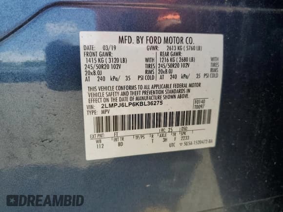 ✅ 2019 Lincoln Nautilus Reserve • VIN: 2LMPJ6LP6KBL36275 • Lot: 64129755. Wystawiony na Copart z przebiegiem 47 710 mil. Bezpłatny archiwum sprzedaży aukcyjnych z USA i szczegółowy raport historii pojazdu na DreamBid. Zdjęcie 13.