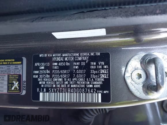 ✅ 2013 Hyundai Santa Fe Sport • VIN: 5XYZT3LB4DG087642 • Лот: 43611944. Опубликован ранее на IAAI с пробегом 218 401 миль. Бесплатный доступ к архиву аукционных продаж из США и подробный отчёт об истории автомобиля на DreamBid. Изображение 9.