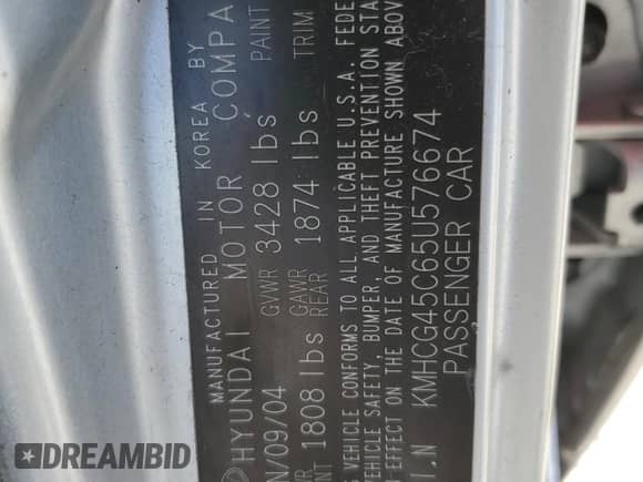 2005 Hyundai Accent GLS with VIN KMHCG45C65U576674, listed as a Copart auction lot 50726074 with 118,532 mi miles and Non repairable. Bid and sale history available at DreamBid. Image 13.